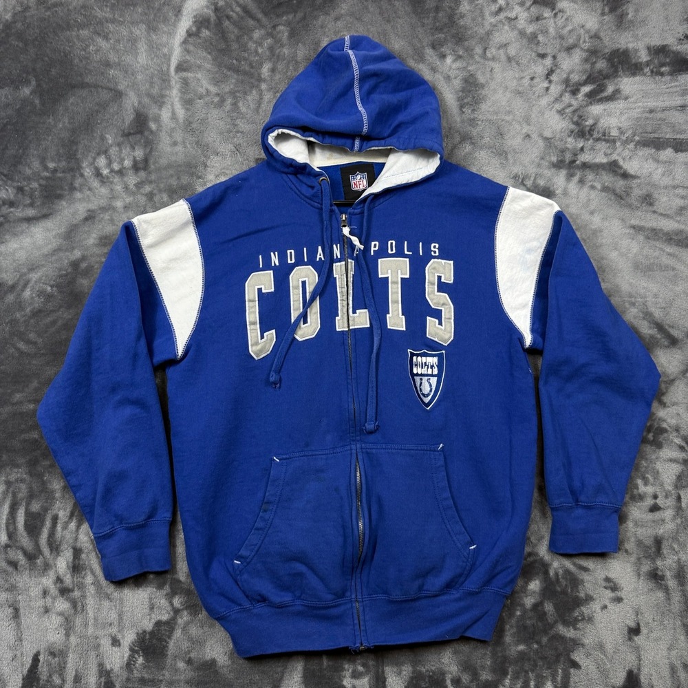 NFL Indianapolis Colts Hoodie Mens XL Blue Full Zip Graphic Sweatshirt Logo